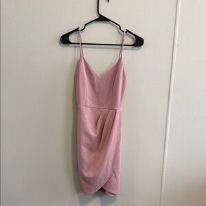 Lulu's Blush Pink Mini Dress with Spaghetti Straps